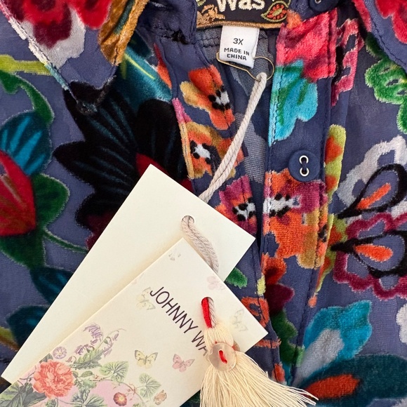 Johnny Was MINTO BURNOUT YRENE BLOUSE 3X - Picture 7 of 10